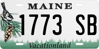 ME license plate 1773SB