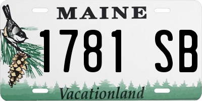 ME license plate 1781SB
