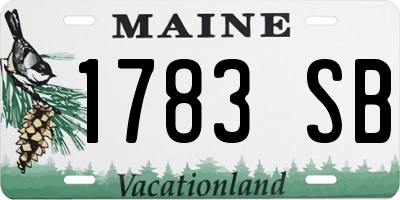 ME license plate 1783SB