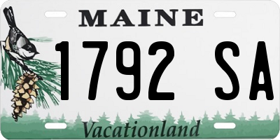 ME license plate 1792SA