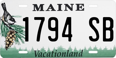 ME license plate 1794SB