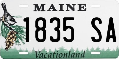 ME license plate 1835SA