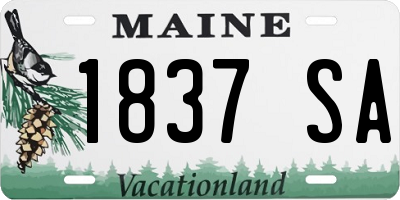 ME license plate 1837SA