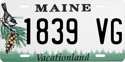 ME license plate 1839VG