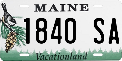 ME license plate 1840SA