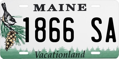 ME license plate 1866SA