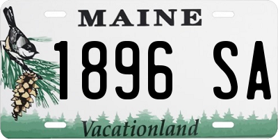 ME license plate 1896SA