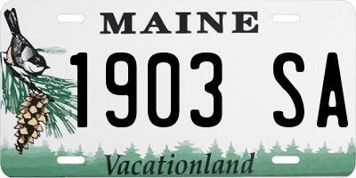 ME license plate 1903SA