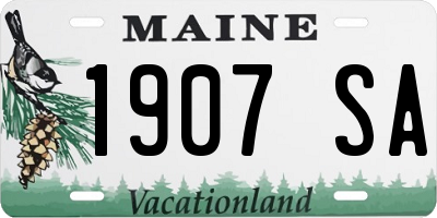 ME license plate 1907SA