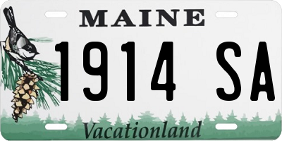 ME license plate 1914SA