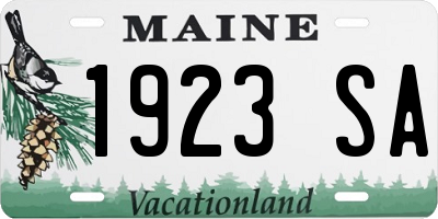 ME license plate 1923SA