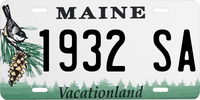 ME license plate 1932SA