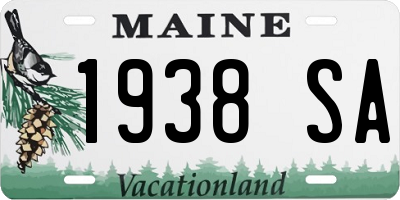 ME license plate 1938SA