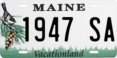 ME license plate 1947SA