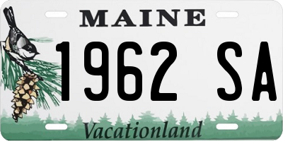 ME license plate 1962SA