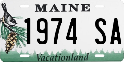 ME license plate 1974SA