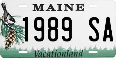 ME license plate 1989SA