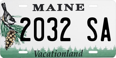 ME license plate 2032SA