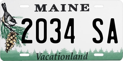 ME license plate 2034SA