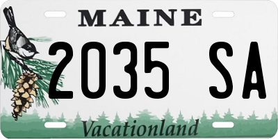 ME license plate 2035SA