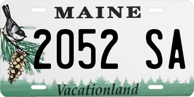 ME license plate 2052SA