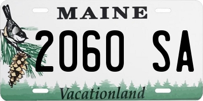 ME license plate 2060SA