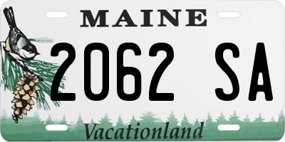 ME license plate 2062SA