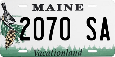 ME license plate 2070SA