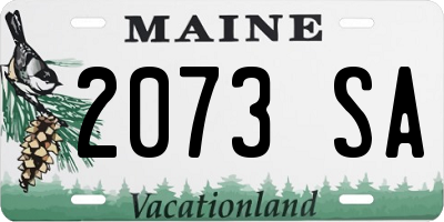 ME license plate 2073SA