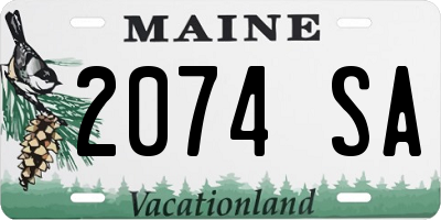 ME license plate 2074SA