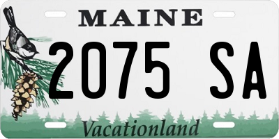 ME license plate 2075SA