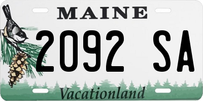 ME license plate 2092SA