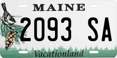 ME license plate 2093SA