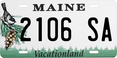 ME license plate 2106SA