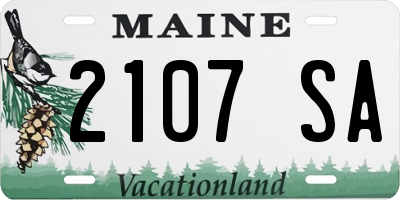 ME license plate 2107SA