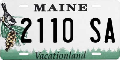 ME license plate 2110SA