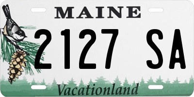ME license plate 2127SA