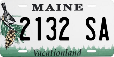 ME license plate 2132SA
