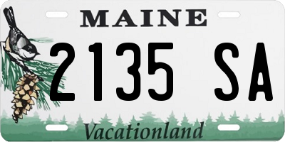 ME license plate 2135SA