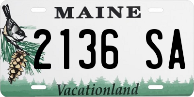 ME license plate 2136SA