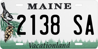 ME license plate 2138SA