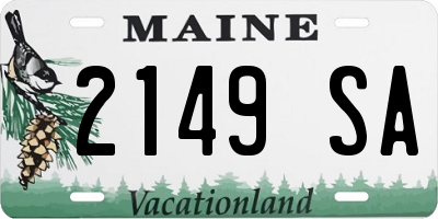 ME license plate 2149SA