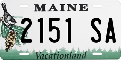 ME license plate 2151SA