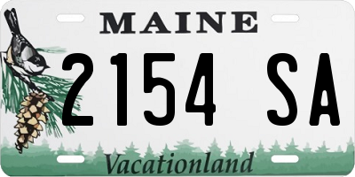 ME license plate 2154SA