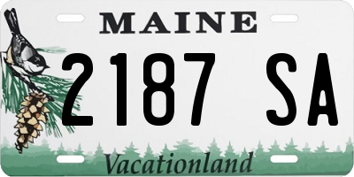 ME license plate 2187SA
