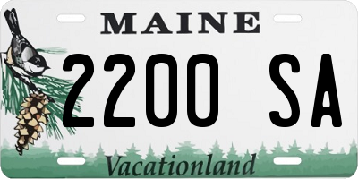 ME license plate 2200SA
