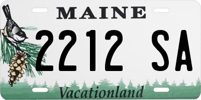 ME license plate 2212SA