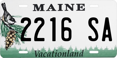 ME license plate 2216SA