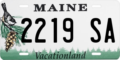 ME license plate 2219SA