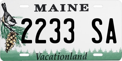 ME license plate 2233SA